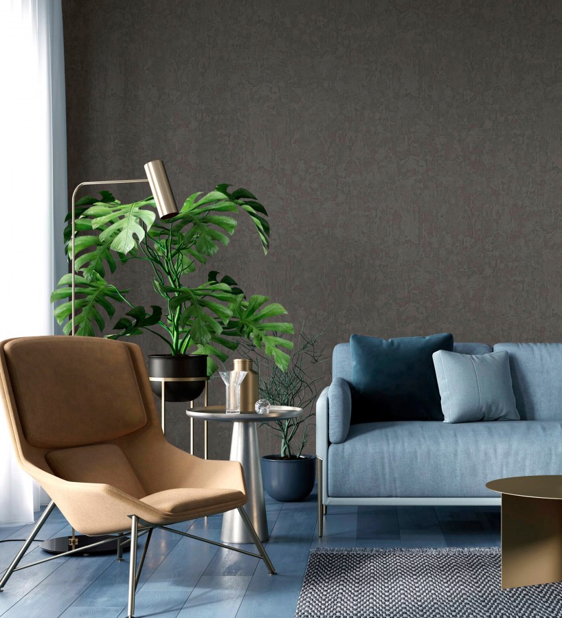 Papel pintado cemento pulido color grafito estilo loft moderno  Hudson Rugged 684169