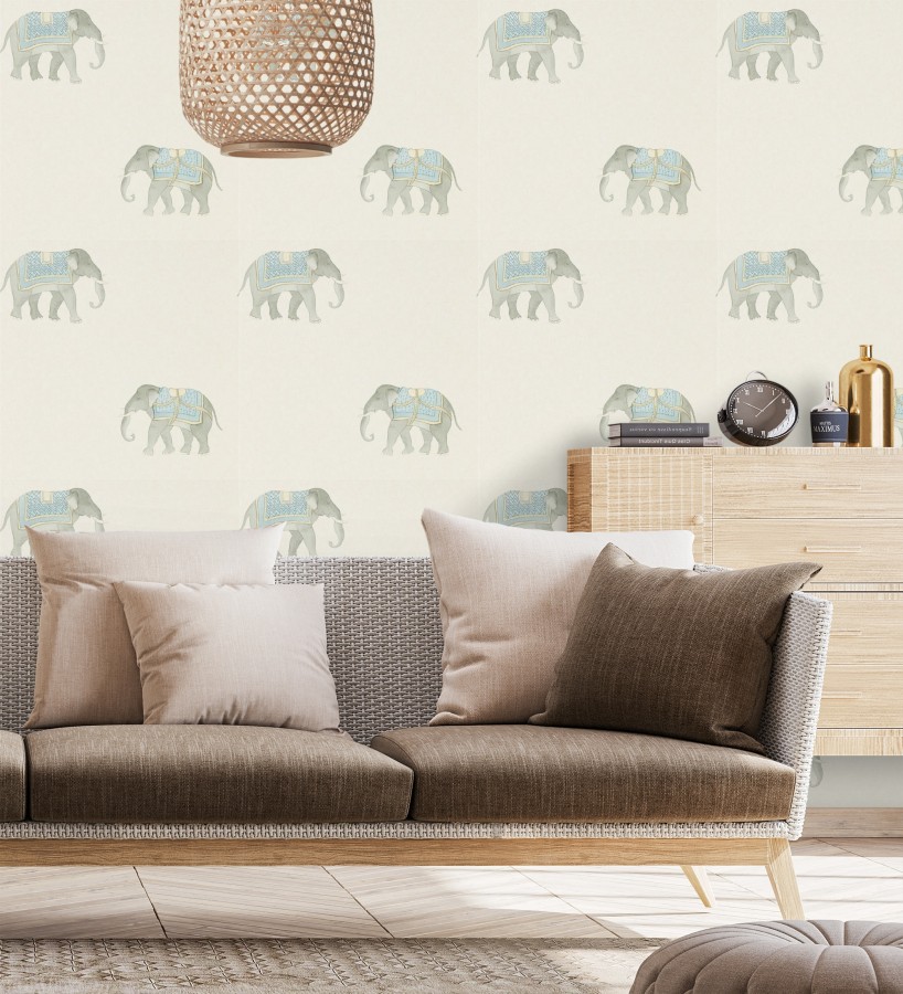 Papel pintado de elefantes de ceremonia en desfile oriental  Mysore Elephant 684174