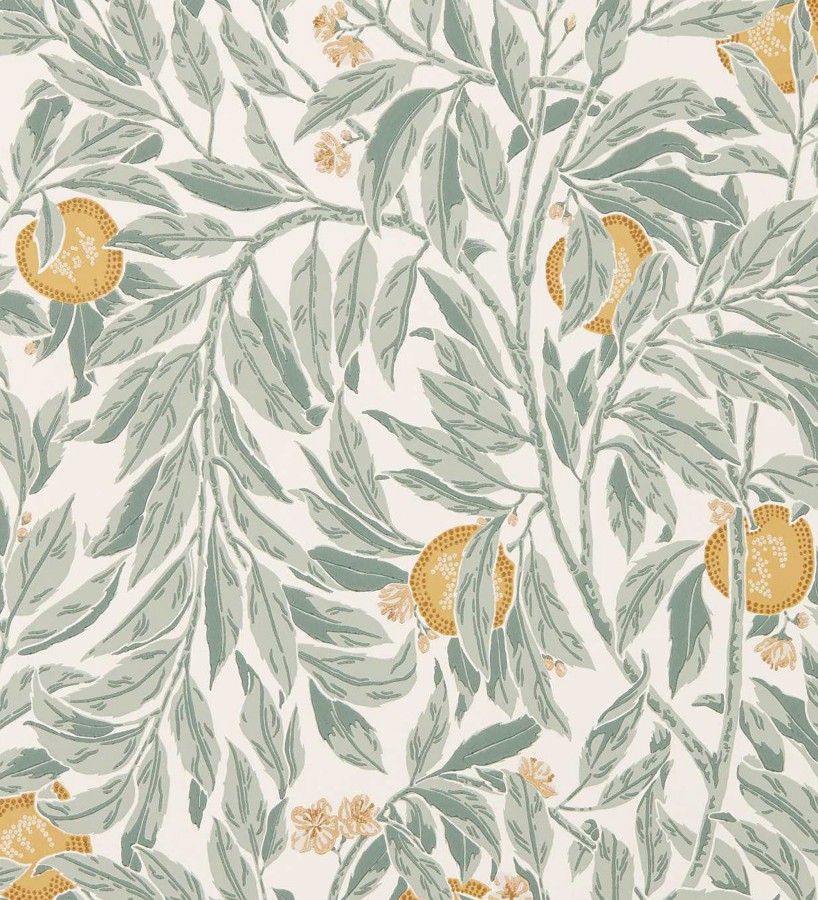 Papel pintado herbario de granadas con hojas verdes  Tuscany Timeless 684187