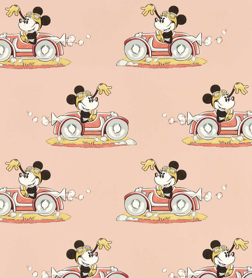 Papel pintado Minnie bólido vintage rosa empolvado  Minnie On The Move 684199