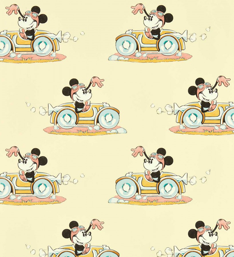 Papel pintado Minnie bólido vintage amarillo pastel  Minnie On The Move 684200