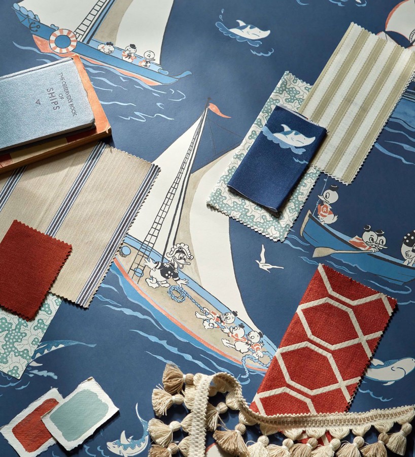 Papel pintado el Pato Donald travesía náutica vintage  Donald Nautical 684212