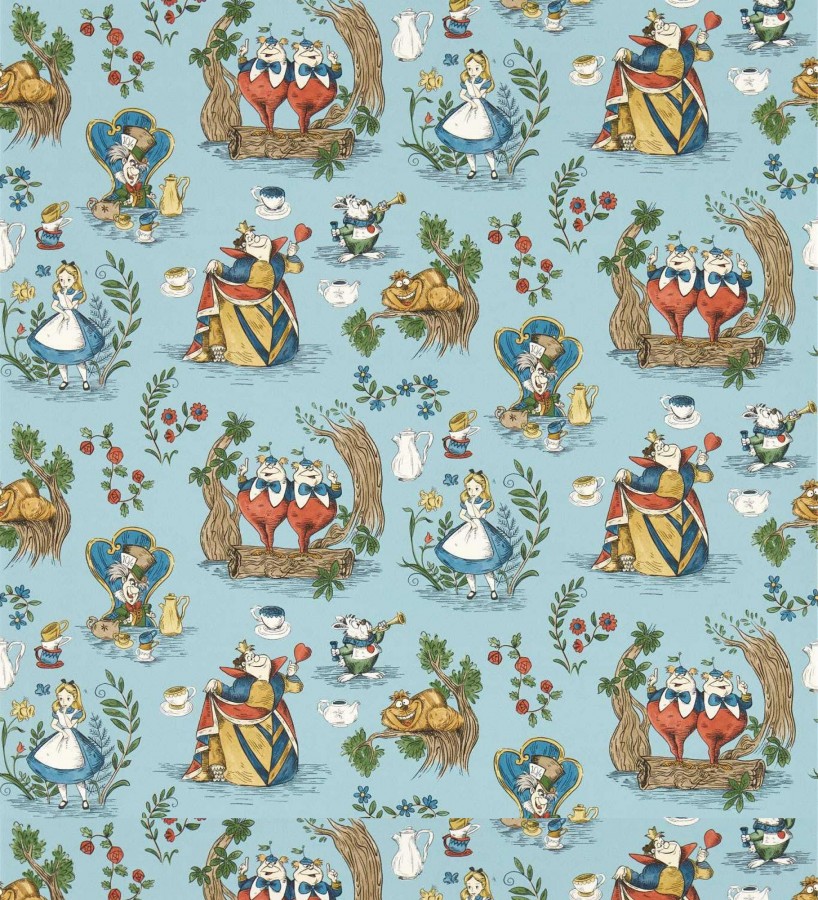 Papel pintado de Alicia en el país de las maravillas fondo azul  Alice In Wonderland 684215