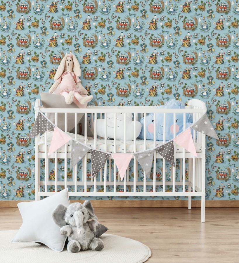 Papel pintado de Alicia en el país de las maravillas fondo azul  Alice In Wonderland 684215