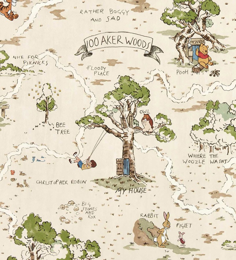 Papel pintado de Winnie the Pooh mapa del bosque de los cien acres  Winnie the Pooh 684220