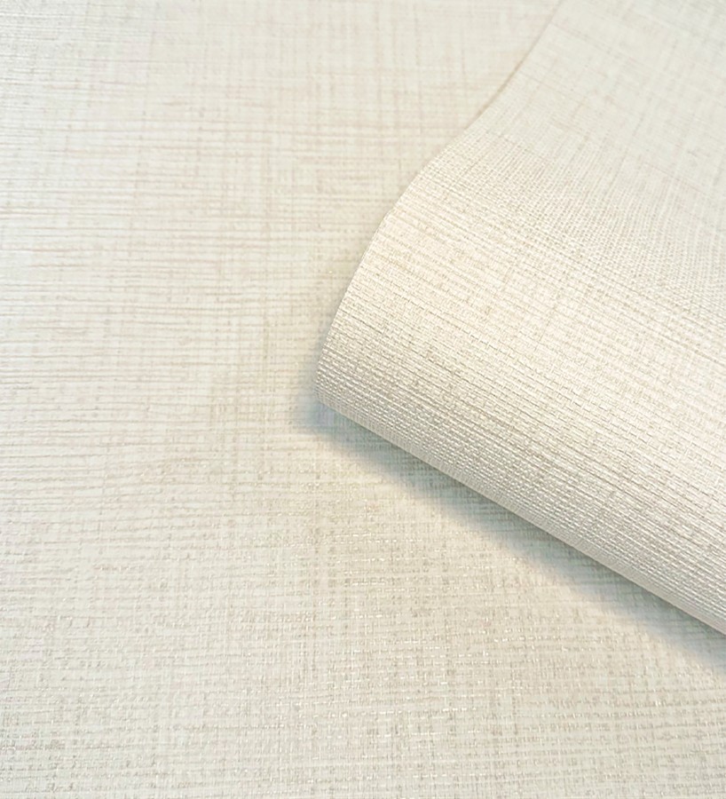 Papel pintado de textura rafia natural con relieve tono beige claro  Drava Coarse 684235