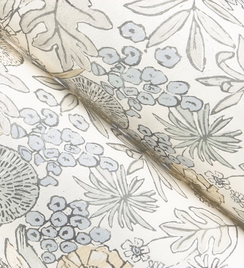 Papel pintado de flores y pájaros colores pastel estilo English country  Mila Aviary 684264