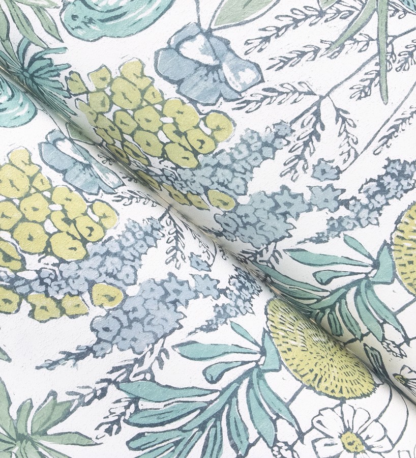 Papel pintado de flores y pájaros colores pastel estilo English country  Mila Aviary 684266