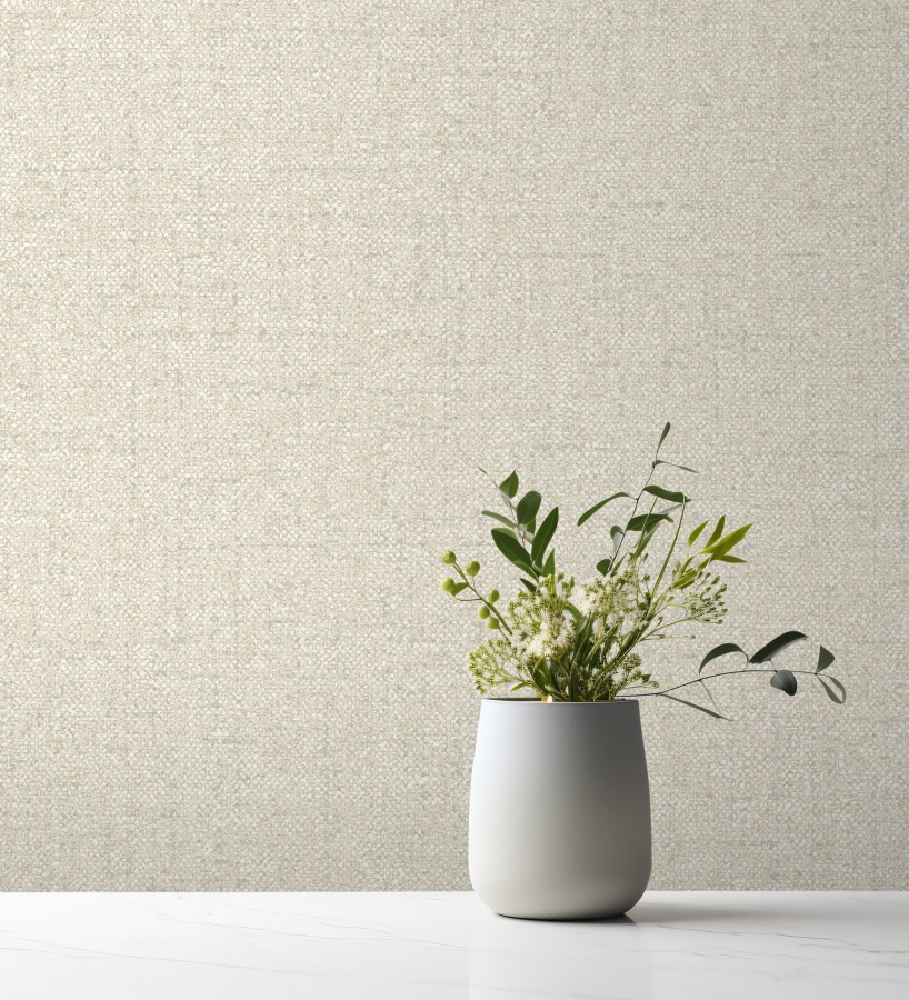 Papel pintado esencia textil con toques de arcilla y caliza en tonos beige  Bramble Calico 684284