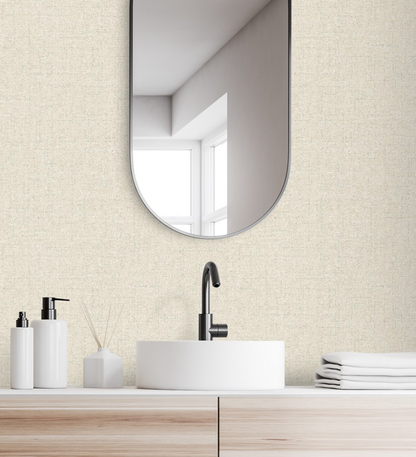 Papel pintado esencia textil con toques de arcilla y caliza en tonos beige  Bramble Calico 684284