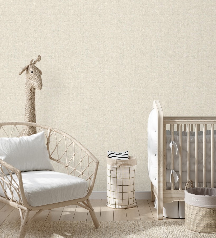 Papel pintado esencia textil con toques de arcilla y caliza en tonos beige  Bramble Calico 684284