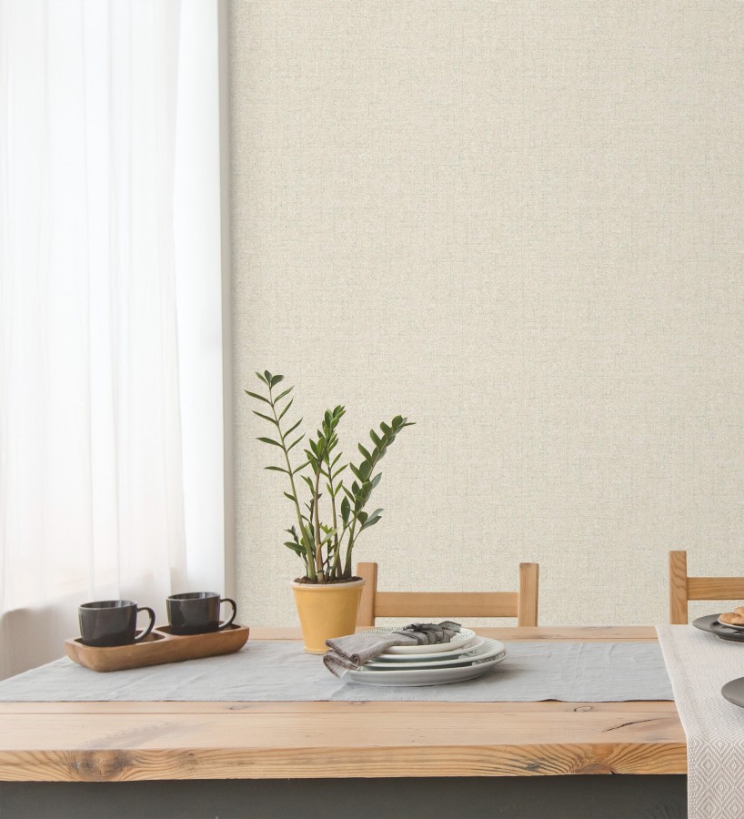 Papel pintado esencia textil con toques de arcilla y caliza en tonos beige  Bramble Calico 684284