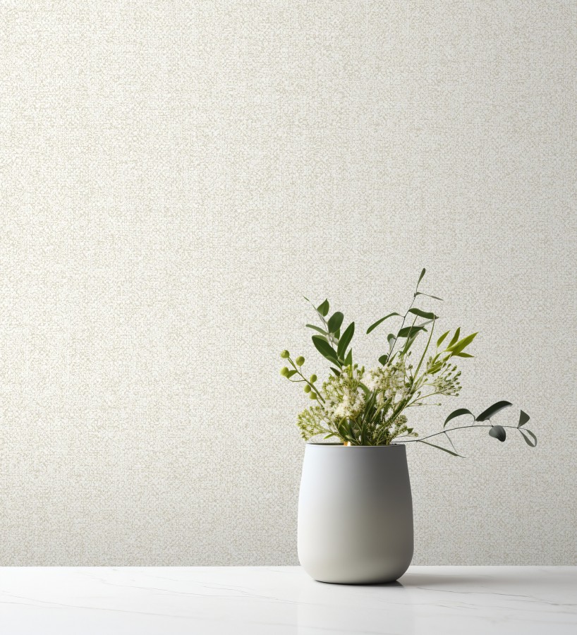 Papel pintado esencia textil con toques de arcilla y caliza en tonos blanco roto  Bramble Calico 684285