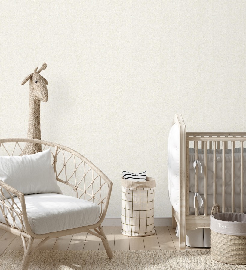 Papel pintado esencia textil con toques de arcilla y caliza en tonos blanco roto  Bramble Calico 684285