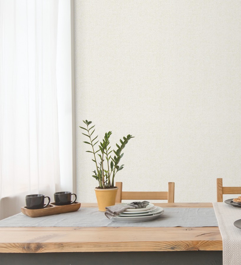 Papel pintado esencia textil con toques de arcilla y caliza en tonos blanco roto  Bramble Calico 684285