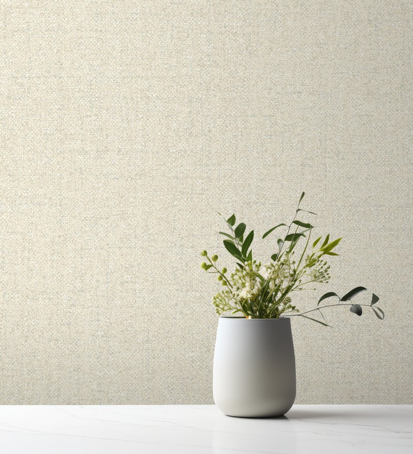 Papel pintado esencia textil con toques de arcilla y caliza en tonos arena  Bramble Calico 684289