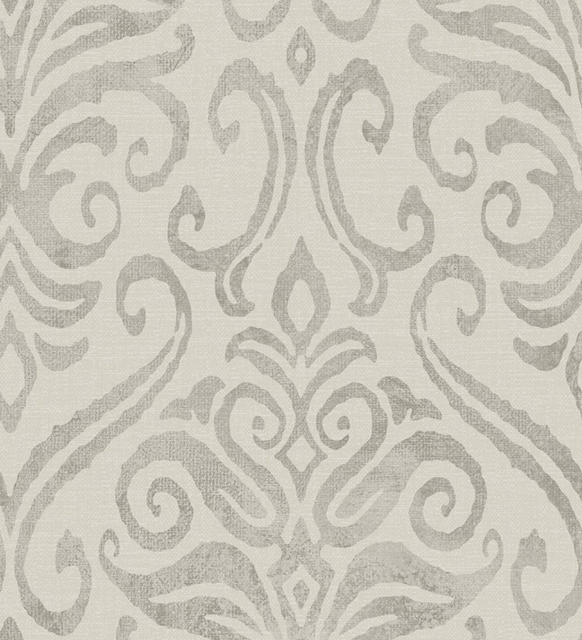 Papel pintado damasco elegante texturizado color taupe  Winchelsea Ornamental 684292