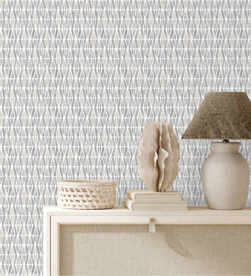 Papel pintado geométrico con trazos de acuarela fondo texturizado  Kampala Marks 684316