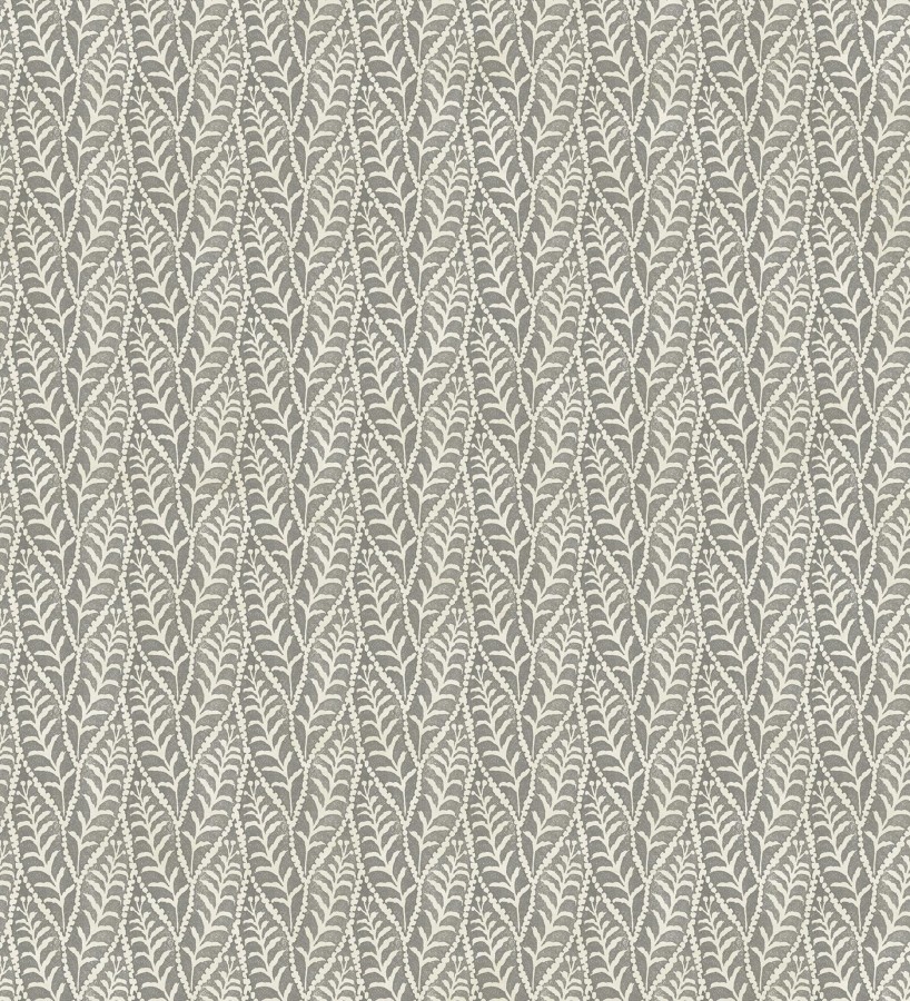 Papel pintado de hojas gris carbón entrelazadas estilo cottage country  Kigali Leaves 684321