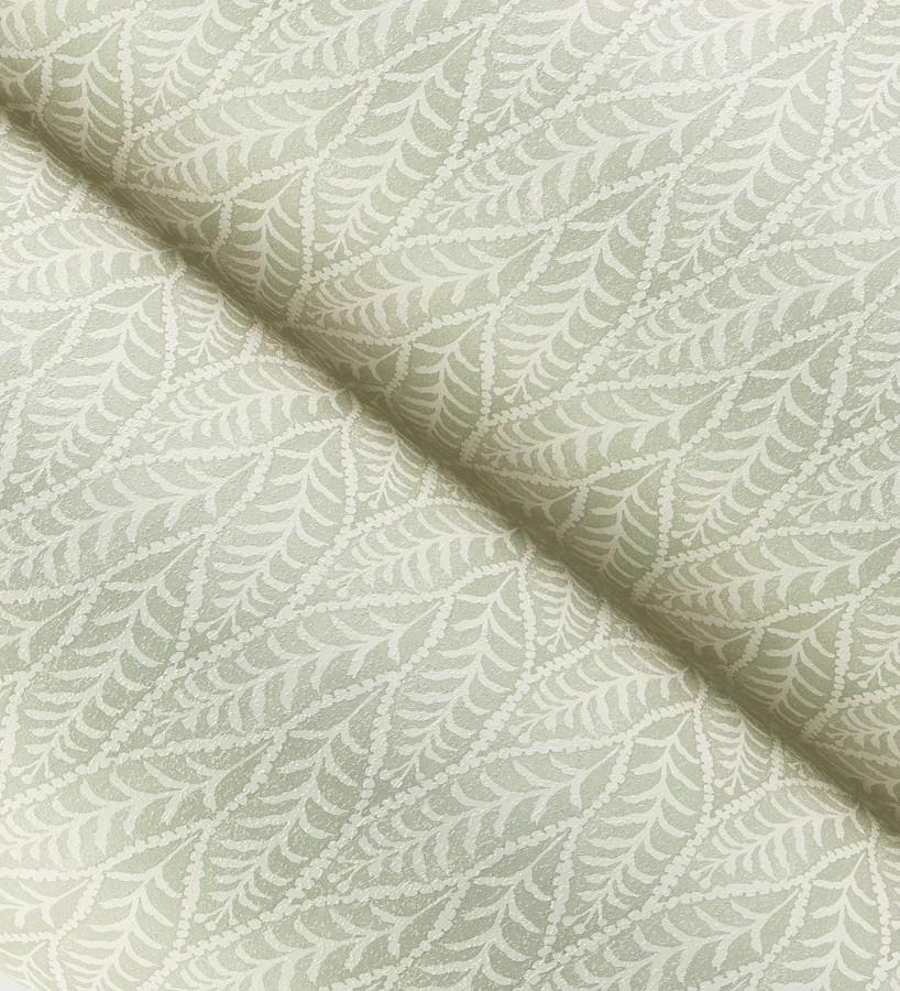 Papel pintado de hojas verde entrelazadas estilo cottage country  Kigali Leaves 684325