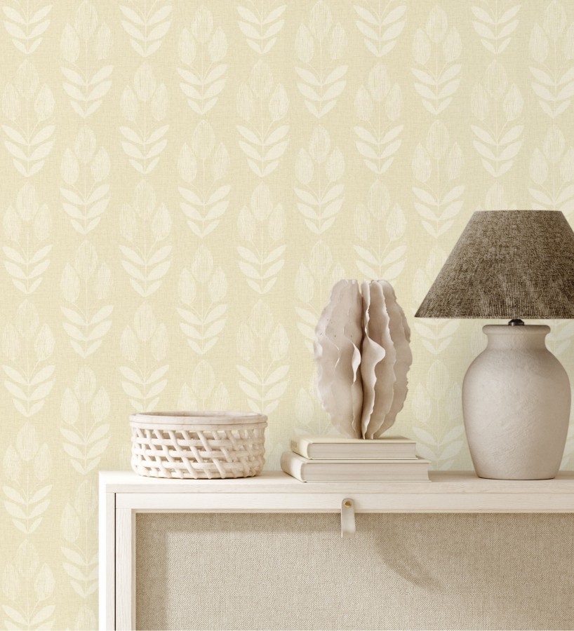 Papel pintado tulipanes textura lino y estilo provenzal  Early Tulipbud 684327