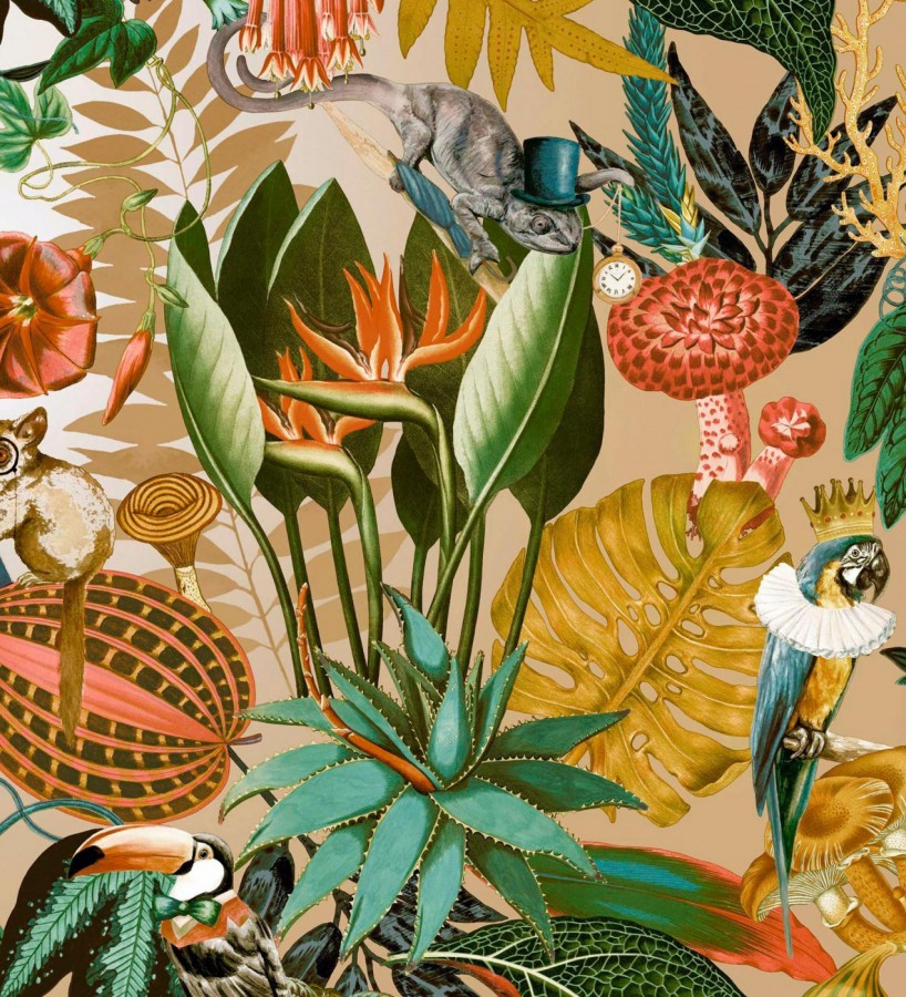 Papel pintado fauna victoriana en paraíso tropical  Wallace Exotic 684358