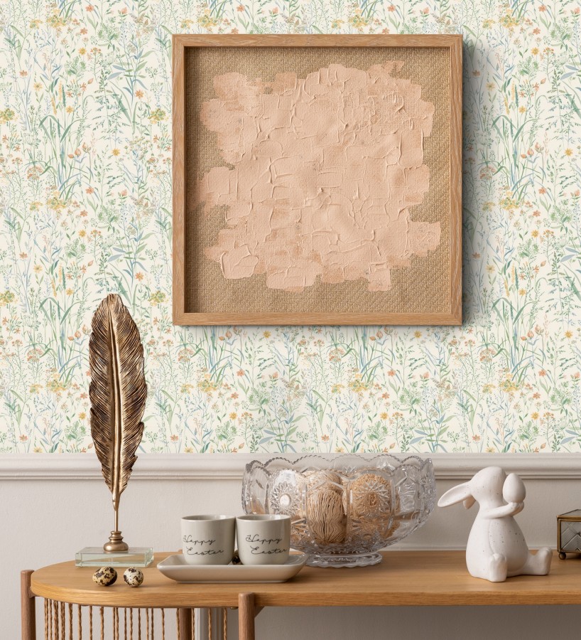 Papel pintado flores silvestres y espigas de campo  Sussex Breezy 684360