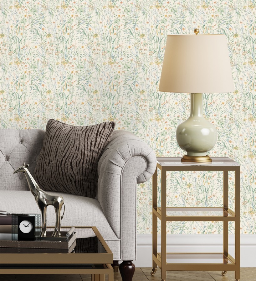 Papel pintado flores silvestres y espigas de campo  Sussex Breezy 684360