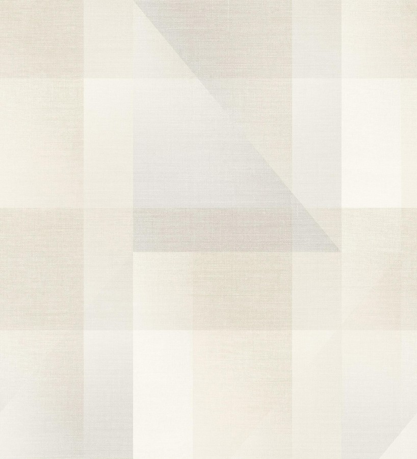 Papel pintado geometría de lino en tonos marfil y beige  Eindhoven Overlay 684361