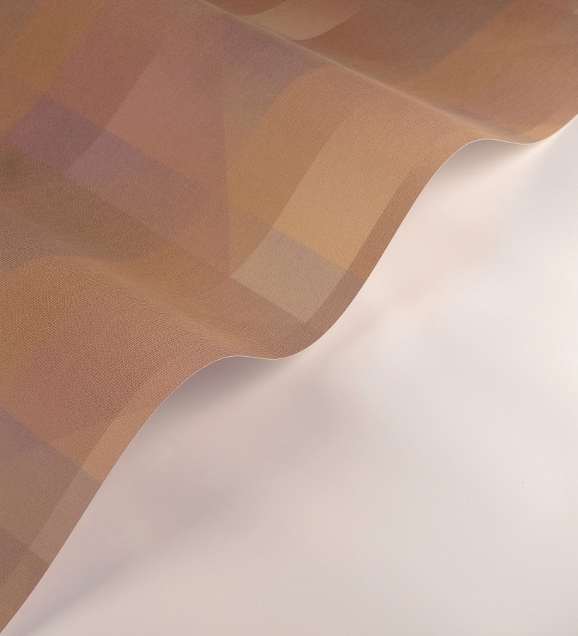 Papel pintado geometría de lino en tonos rojizos  Eindhoven Overlay 684364