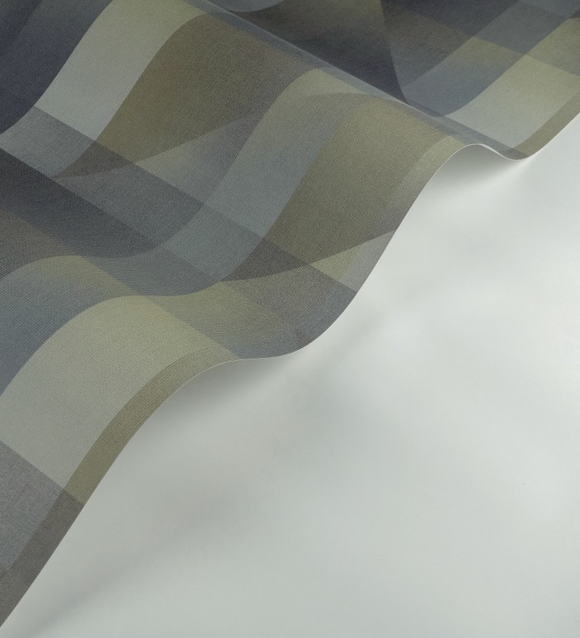 Papel pintado geometría de lino en tonos gris carbón y humo  Eindhoven Overlay 684365