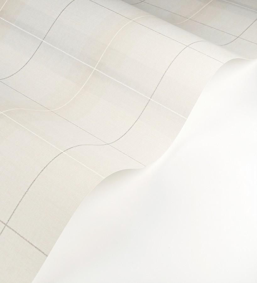 Papel pintado cuadros escoceses tartan fondo blanco roto  Nottingham Expansive 684373