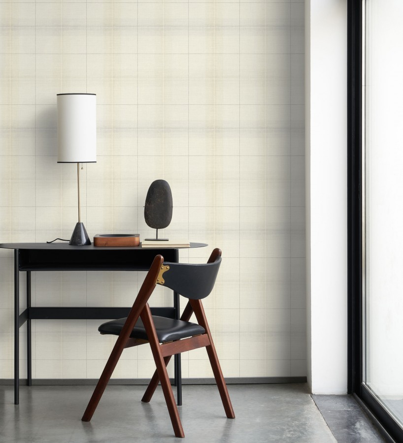 Papel pintado cuadros escoceses tartan fondo blanco roto  Nottingham Expansive 684373