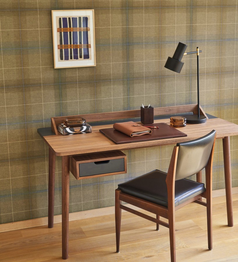 Papel pintado cuadros escoceses tartan fondo marrón camel  Nottingham Expansive 684374