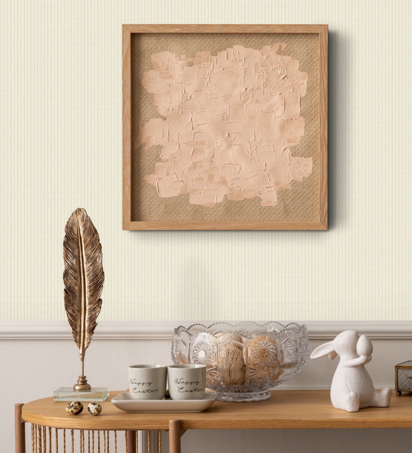 Papel pintado textil con diseño de espigas color crema  Houston Plaited 684375
