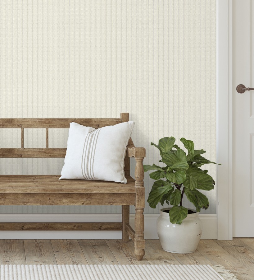 Papel pintado textil con diseño de espigas color beige claro  Houston Plaited 684377