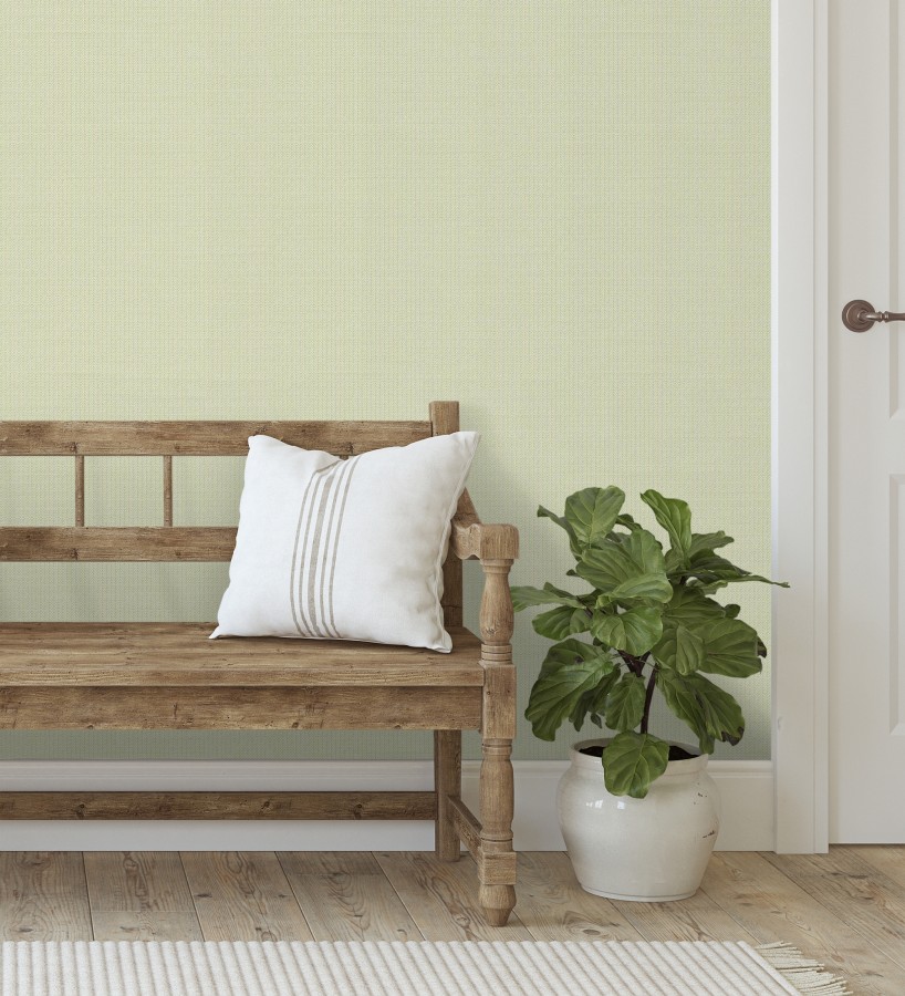 Papel pintado textil con diseño de espigas color verde pistacho claro  Houston Plaited 684378