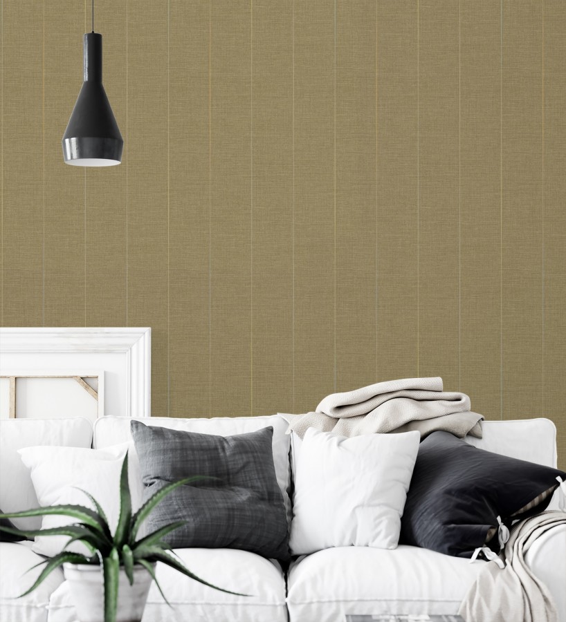 Papel pintado de rayas finas sobre lino tintado en blanco roto  Turia Striated 684381
