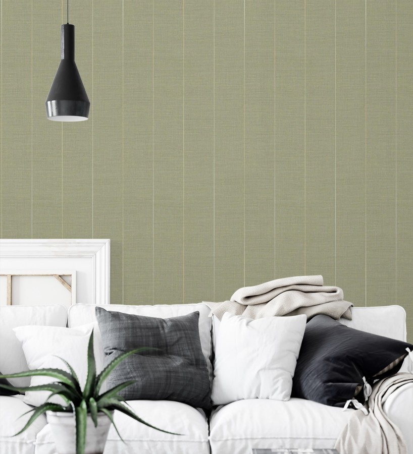 Papel pintado de rayas finas sobre lino tintado en blanco roto  Turia Striated 684382