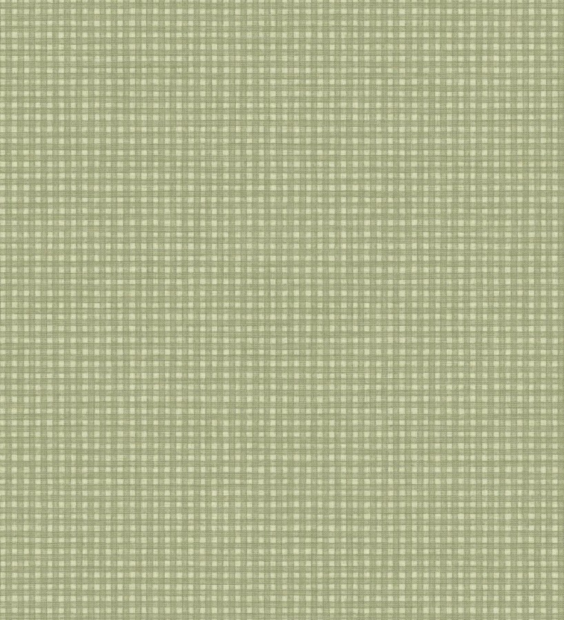 Papel pintado tejido de microcuadros tonos verde tenue  Lozoya Crossed 684383