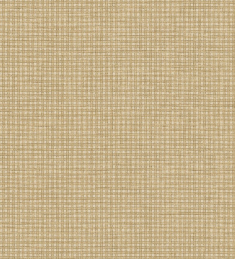 Papel pintado tejido de microcuadros tonos color crudo  Lozoya Crossed 684386