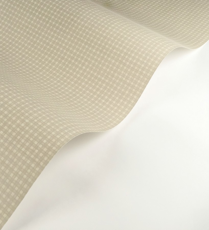 Papel pintado tejido de microcuadros tonos beige grisáceos  Lozoya Crossed 684387