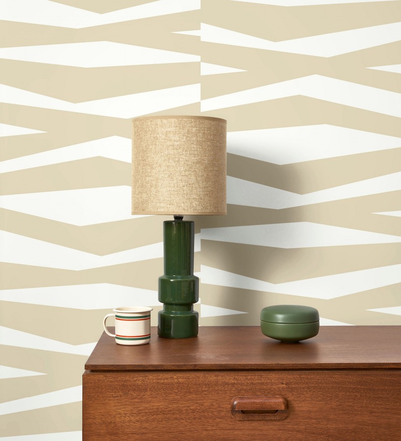 Papel pintado abstracción lineal en relieve arenoso tono beige  Ibiza Intertwined 684392