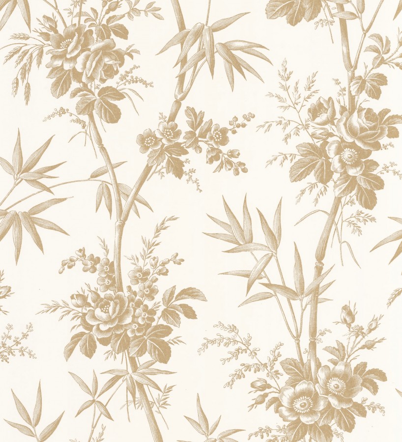 Papel pintado flores románticas provenzales fondo beige  Lucien Refined 684409