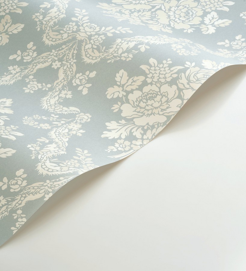 Papel pintado damasco azul reina estilo romántico  Adelheid Ornate 684427
