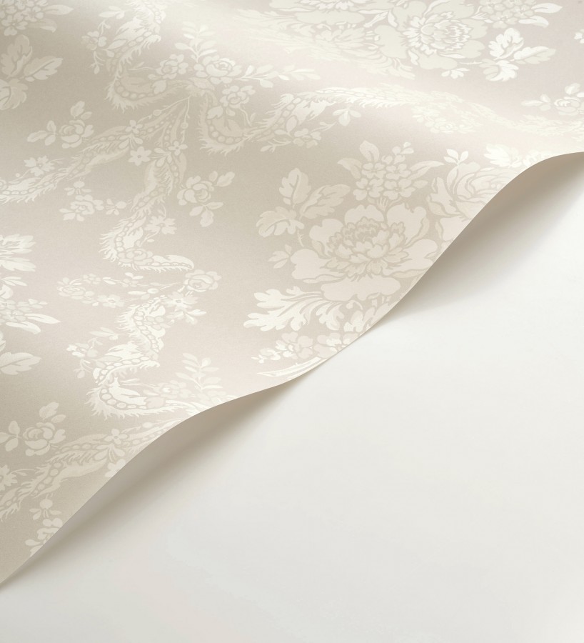 Papel pintado damasco beige neutro estilo romántico  Adelheid Ornate 684428