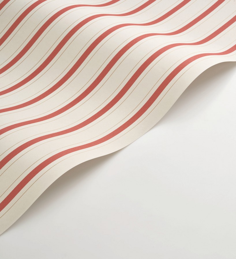 Papel pintado rayas clásicas finas en rojo  Albert Stripes 684440