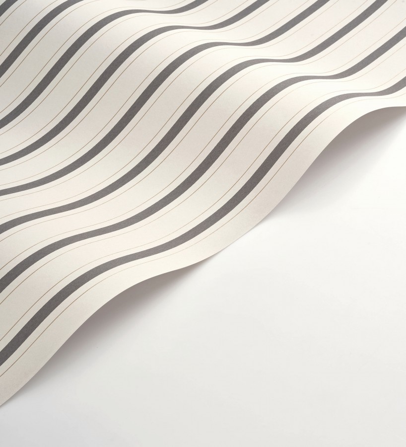 Papel pintado rayas clásicas finas gris carbón  Albert Stripes 684441