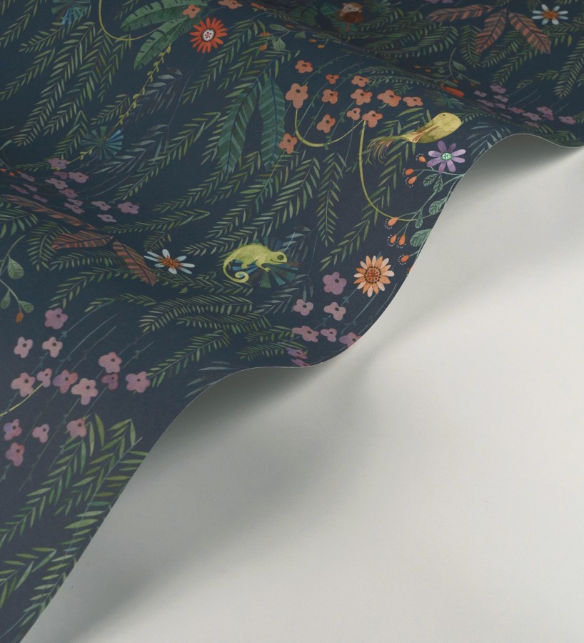 Papel pintado selva mágica de pájaros y flores  Seine Eden 684451