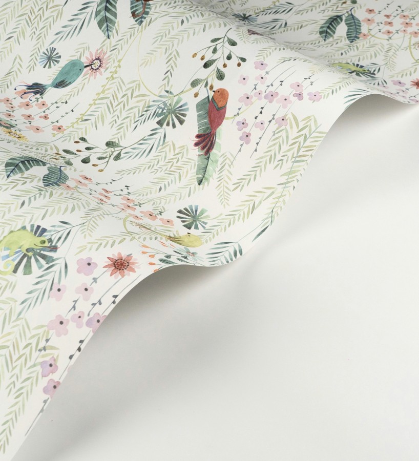 Papel pintado selva mágica de pájaros y flores  Seine Eden 684452